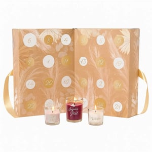 WDMT Kerstmis adventskalender 34 x 25 x 14 cm beige