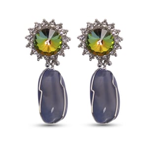 Uzurii Colorful marilyn agate nature stone oorbellen,