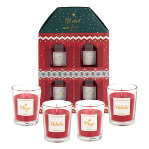 WDMT Kerst geurkaarsen cadeauset – luxe kaarsen geschenkset – rood