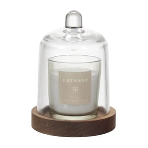 WDMT Luxe geurkaars met glazen stolp – wit