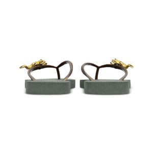 Uzurii Gold crocodile switch legergroen dames slippers, , maat: