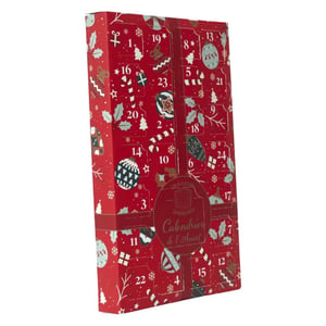 WDMT Feestelijke adventskalender met 24 geurkaarsen rood