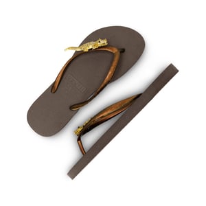 Uzurii Gold crocodile switch koffie dames slippers, , maat: