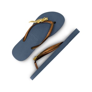 Uzurii Gold crocodile switch marineblauw dames slippers, , maat:
