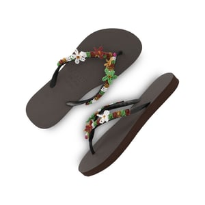 Uzurii Las dalias gold koffie dames slippers, , maat: