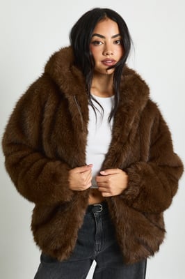 Premium Faux Fur Hooded Jacket