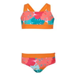 Regatta Meisjes Dakaria III Tropical Leaves Bikiniset (Oranje/Blauw/roze)