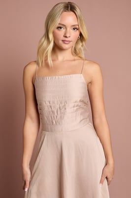 Teen Satin Pleat Detail Bridesmaid Dress