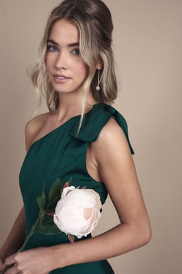 Teen Coast One Shoulder Bow Bridesmaid Dress