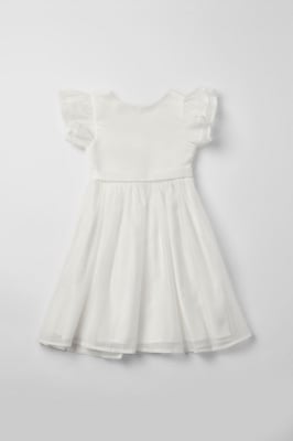 Mesh Flutter Sleeve Flowergirl Dress