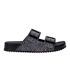 Cozy M Lover Slide Denim Buckle Closure in Black