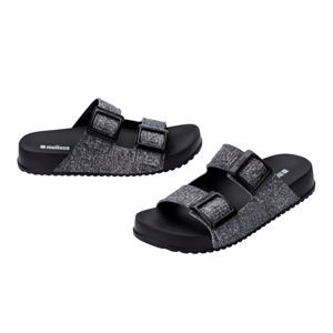 Cozy M Lover Slide Denim Buckle Closure in Black