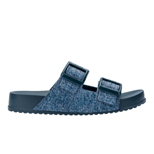 Cozy M Lover Slide Denim Buckle Closure in Blue
