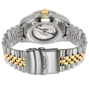 Eterno Black Blue Bezel Black Dial Two Toned Stainless steel Watch