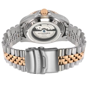 Eterno Brown Bezel Black Dial Two Toned Stainless Steel Bracelet Watch