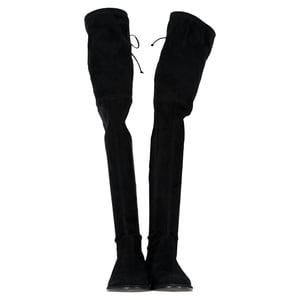 Stuart Weitzman Lowland Stretch Over the Knee Boots in Black Suede