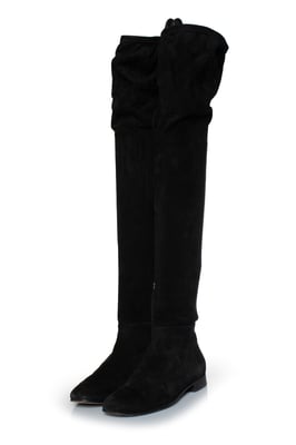 Jimmy Choo over knee Milan flat boots in black