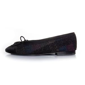 Chanel ballerina i ponnyskinn och lurex