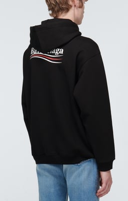 Balenciaga - Hoodie zwart met bedrukt logo