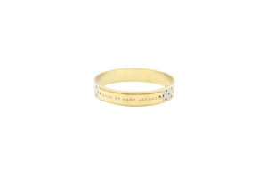 Marc by Marc Jacobs Logo Plaque Bangle in Gold Metal