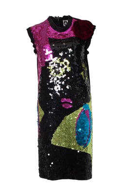 Lanvin-klänning med paljetter och blommor