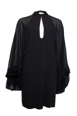 Svart klänning från Saint Laurent med puffärmar