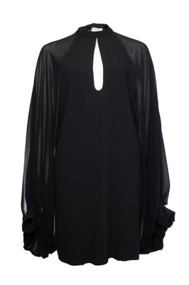 Svart klänning från Saint Laurent med puffärmar
