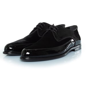 Saint Laurent Derby i lack och mocka med snörning