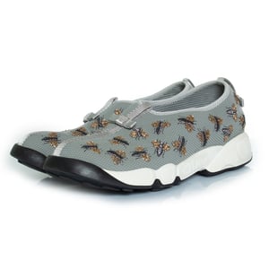 Dior grey bee embellished mesh fusion sneakers