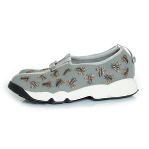 Dior grey bee embellished mesh fusion sneakers