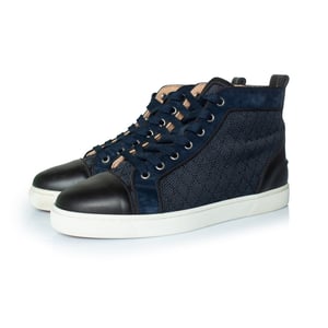 Christian Louboutin blue woven high top trainers