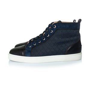 Christian Louboutin blue woven high top trainers