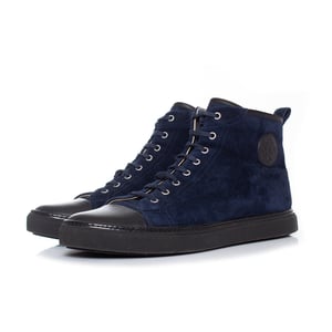 Hermes Blue suede high top sneakers