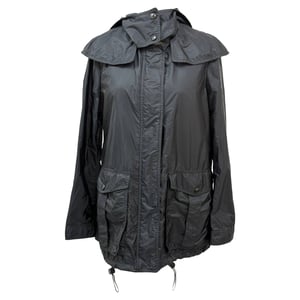 Burberry Brit Hooded Rain Jacket in Black Polyamide