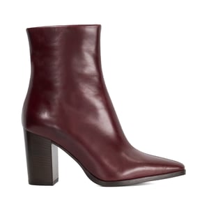 Dune Ladies Patently - Chisel Toe High Block Heel Ankle Boots