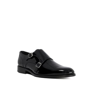 Dune Mens Sono - Patent Double Strap Monk Shoes