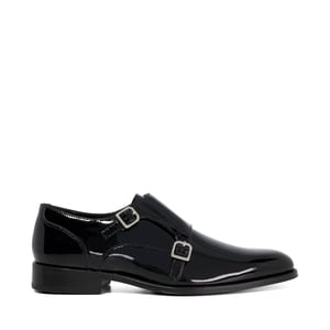 Dune Mens Sono - Patent Double Strap Monk Shoes