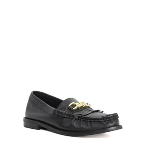 Dune Ladies Granules - Leather Gold Chain Trim Fringed Loafer