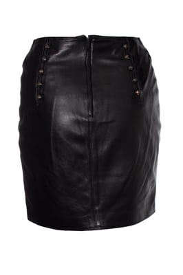 Gianni Versace läderkjol med medusa-nålar