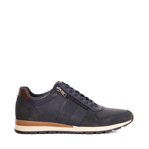 Dune Mens Thame Wf - Wide Fit Zip Up Leather Trainers