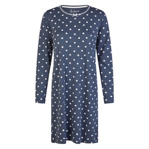 By Louise Dames nachthemd interlock lange mouw donker polkadot