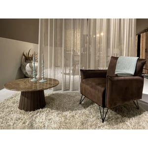 Livingfurn salontafel emperador 80cm marmer / hout