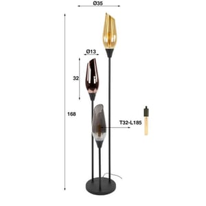 Hoyz vloerlamp cocoon mix glass -