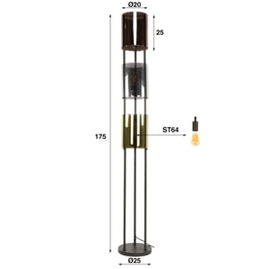 Hoyz vloerlamp lucente tricolore 3-lichts artic