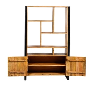 Livingfurn kabinetkast nairobi 110x180 mangohout en gecoat staal