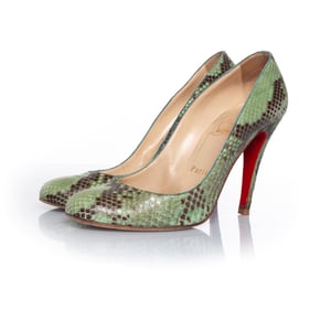 Christian Louboutin Python pumps in green
