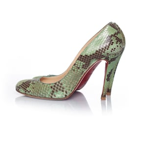 Christian Louboutin Python pumps in green