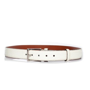 Santoni Alligator leren riem in het wit