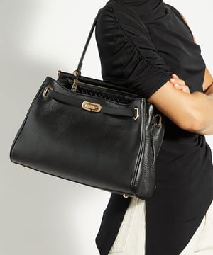 Dune Accessories Dynamic M - Leather Metal Trim Tote Bag