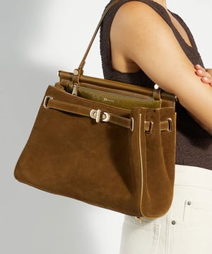 Dune Accessories Dynamic M - Leather Metal Trim Tote Bag